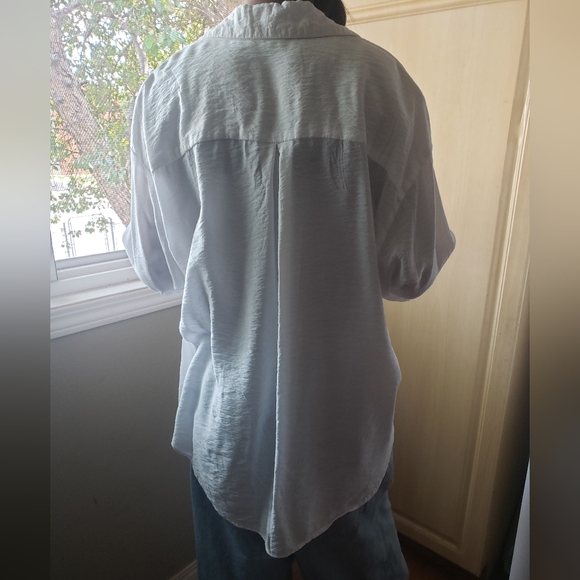 Dynamic white Rayon blend white button down shirt large - Picture 8 of 8